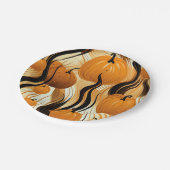 Herfst Pompoen Waterverf Patroon Papieren Bordje (Gekanteld)