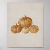 Herfst Pompoen Waterverf Schets Poster (Voorkant)