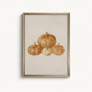 Herfst Pompoen Waterverf Schets Poster