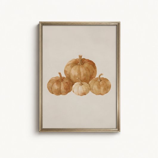 Herfst Pompoen Waterverf Schets Poster