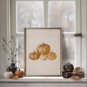 Herfst Pompoen Waterverf Schets Poster