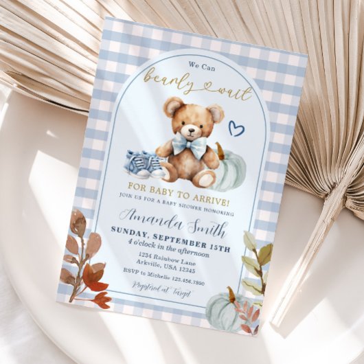 Herfst Pompoen We kunnen nauwelijks wachten Beer B Kaart