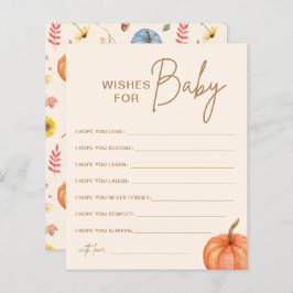 Herfst pompoen wensen voor Baby shower spel