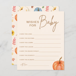 Herfst pompoen wensen voor Baby shower spel