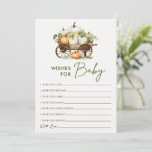 Herfst Pompoen Wensen Voor Baby Shower Spelkaart Kaart (Staand voorkant)