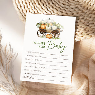 Herfst Pompoen Wensen Voor Baby Shower Spelkaart Kaart