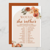 Herfst pompoen wil dat ze liever Baby shower spel Kaart (Voorkant / Achterkant)