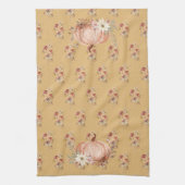 Herfst Pompoen Wildbloem Bloemen Mosterd Polka Dot Theedoek (Verticaal)