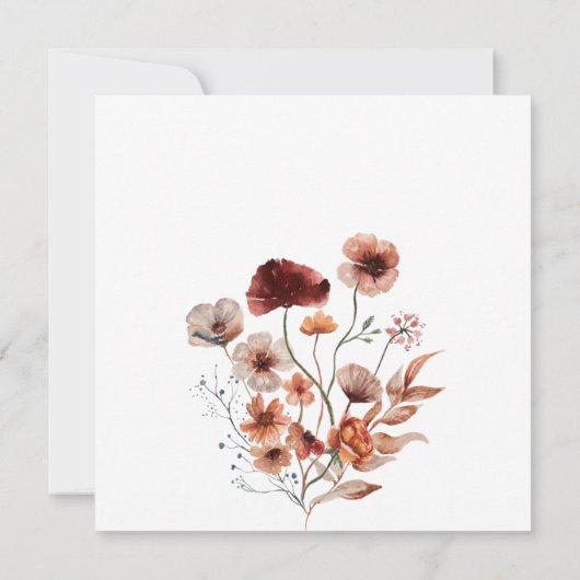 Herfst Pompoen Wildbloemen Waterverf Baby Sprinkle Kaart (Achterkant)