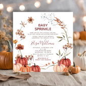 Herfst Pompoen Wildbloemen Waterverf Baby Sprinkle Kaart