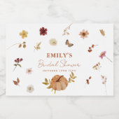 Herfst Pompoen Wilde Bloem Bruidsdiner Sparkling Wijnetiket (Enkel label)