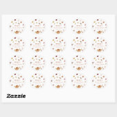 Herfst Pompoen Wilde Bloem Bruidsdouche Ronde Sticker (Vel)