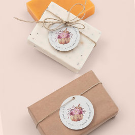Herfst Pompoen & Wilde Bloemen Bruidsdouche Bedankjes Labels