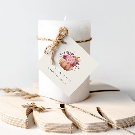 Herfst Pompoen & Wilde Bloemen Bruidsdouche Bedankjes Labels