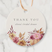 Herfst Pompoen & Wilde Bloemen Bruidsdouche Bedankjes Labels (Voorkant)