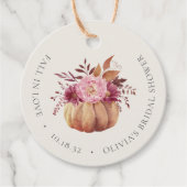 Herfst Pompoen & Wilde Bloemen Bruidsdouche Bedankjes Labels (Voorkant)