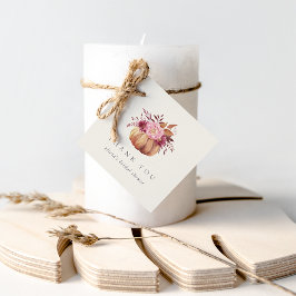 Herfst Pompoen & Wilde Bloemen Bruidsdouche in de Bedankjes Labels