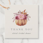 Herfst Pompoen & Wilde Bloemen Bruidsdouche in de  Bedankjes Labels (Voorkant)