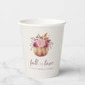 Herfst Pompoen & Wilde Bloemen Bruidsdouche in de  Papieren Bekers (Voorkant)