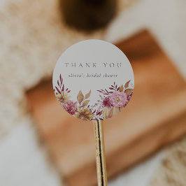 Herfst Pompoen & Wilde Bloemen Bruidsdouche in de Ronde Sticker