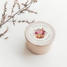 Herfst Pompoen & Wilde Bloemen Bruidsdouche in de Ronde Sticker