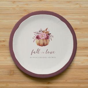 Herfst Pompoen & Wilde Bloemen Bruiloft Bridal Sho Papieren Bordje