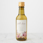 Herfst Pompoen & Wilde Bloemen "Eerlijk Verliefd" Wijn Etiket (Voorkant)