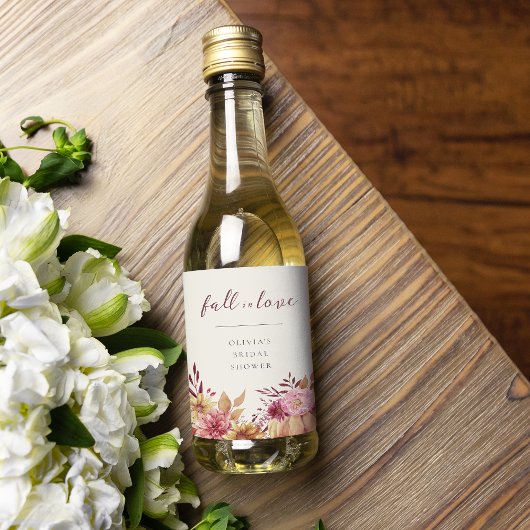 Herfst Pompoen & Wilde Bloemen "Eerlijk Verliefd" Wijn Etiket