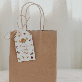 Herfst Pompoen Wildflower Baby shower Dank u Cadeaulabel