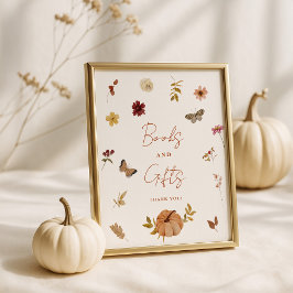 Herfst Pompoen Wildflower Baby shower Gifts Sign Poster