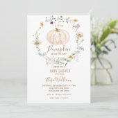 Herfst Pompoen Wildflower is op weg Baby shower Kaart (Staand voorkant)