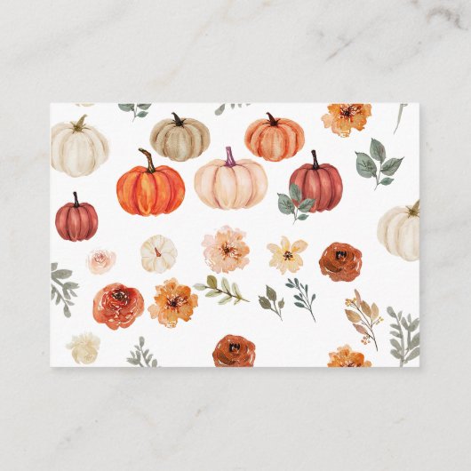 Herfst Pompoen Wildflower Patroon Behuizing Kaart (Achterkant)
