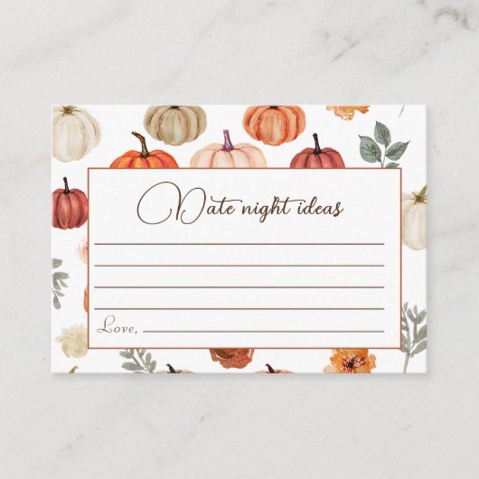 Herfst Pompoen Wildflower Patroon Behuizing Kaart (Voorkant)