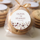 Herfst Pompoen Wildflower Wedding Ronde Sticker