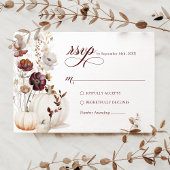 Herfst Pompoen Wildflower Wedding RSVP Kaartje