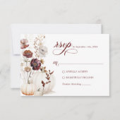 Herfst Pompoen Wildflower Wedding RSVP Kaartje (Voorkant)