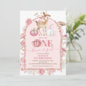 Herfst Pompoen Wit en Roze Onedeerful Verjaardag Kaart (Staand voorkant)