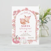 Herfst Pompoen Wit en Roze Vos Meisje Verjaardag Kaart (Staand voorkant)