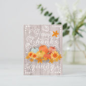 Herfst Pompoen Witte Pijnboom Feestdagenkaart (Staand voorkant)