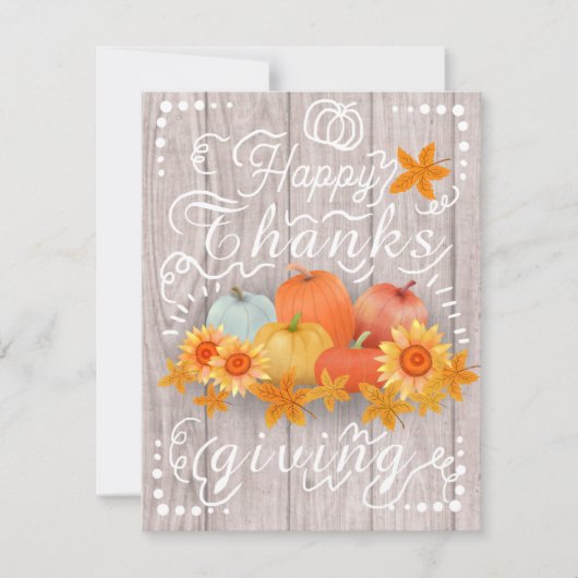 Herfst Pompoen Witte Pijnboom Feestdagenkaart (Voorkant)