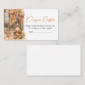 Herfst Pompoen Woodland Animals Baby Luier Raffle Informatiekaartje (Voorkant / Achterkant)