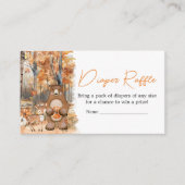 Herfst Pompoen Woodland Animals Baby Luier Raffle Informatiekaartje (Voorkant)