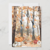 Herfst Pompoen Woodland Dieren Baby shower Kaart (Achterkant)