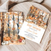 Herfst Pompoen Woodland Dieren Baby shower Kaart