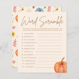 Herfst pompoen woord scamble Baby shower spel