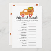 Herfst pompoen woord scramble baby shower spel aankondiging (Voorkant / Achterkant)