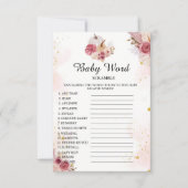 Herfst Pompoen Woord Scramble Baby shower Spel Kaa Kaart (Voorkant)