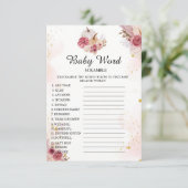 Herfst Pompoen Woord Scramble Baby shower Spel Kaa Kaart (Staand voorkant)