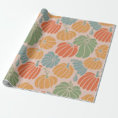 Herfst Pompoen Wrapping Paper Pattern Herfst Seizo Cadeaupapier (Uitgerold)