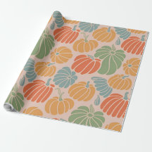 Herfst Pompoen Wrapping Paper Pattern Herfst Seizo